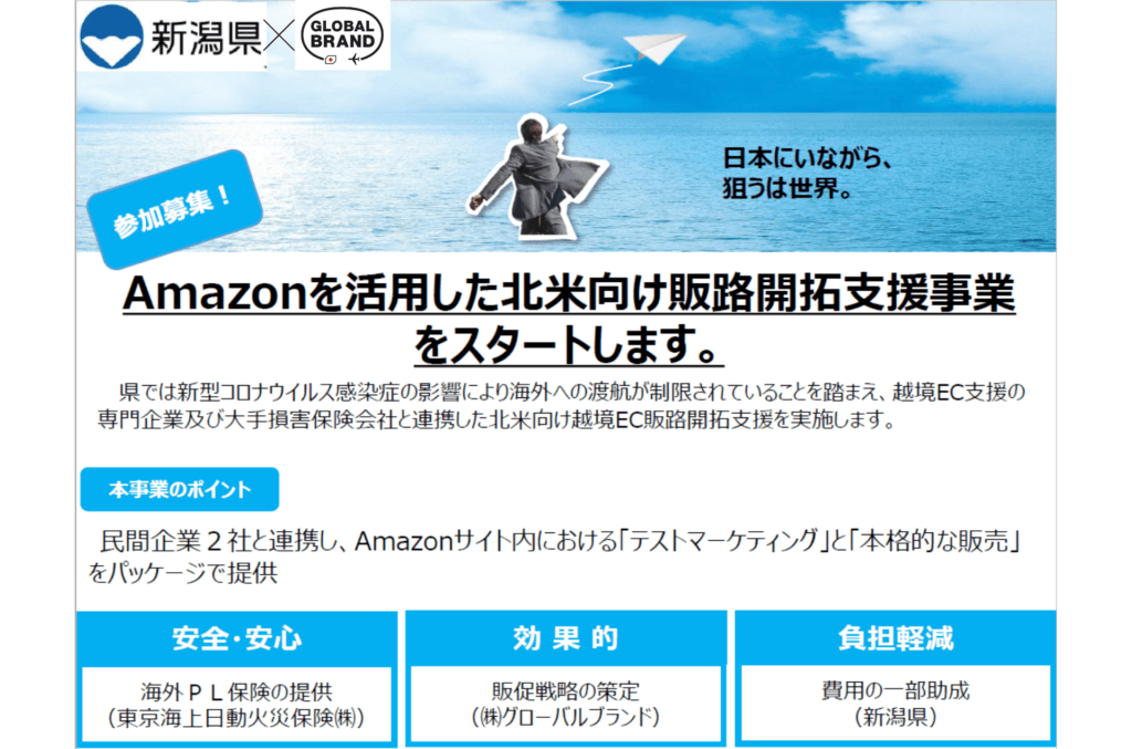 令和３年度 Amazonを活用した北米向け販路開拓支援 の事業者に採択されました 新潟県主催 海外進出